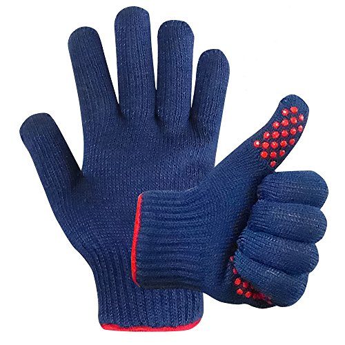 MIG4U BBQ Gloves - Grill Cooking Heat Resistant Gloves - 1 Pair - Frying Baking - Silicone Oven Mitts Holder Use for fire Pit for Men or Women