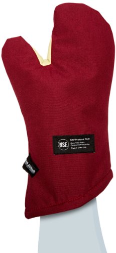 San Jamar Kt0215 Kool-tek Nomex Conventional Temperature Protection Oven Mitt 15&quot Length Red