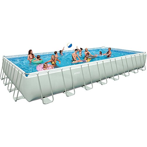 Intex 32 x 16 x 52 Ultra Frame Rectangular Above Ground Swimming Pool with Sand Filter Pump