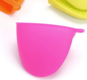 1PCS Silicone Kitchen Candy Colors Kitchen Cooking Microwave Oven Mitt Insulated Non-slip Glove Heat Resistant - Pink