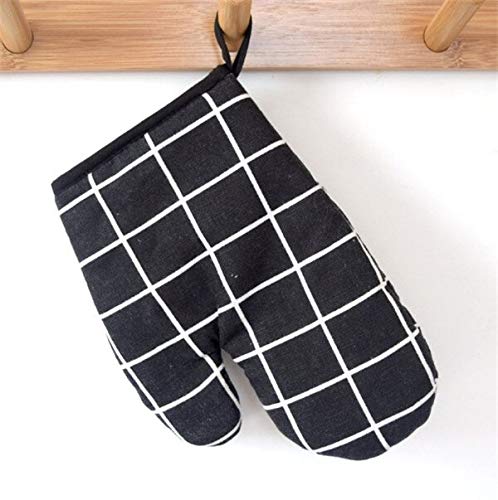 AMZLUCKY - 2Pcs Cotton Oven Glove Heatproof Mitten Kitchen Cooking Microwave Oven Mitt Insulated Non-slip Glove Thickening