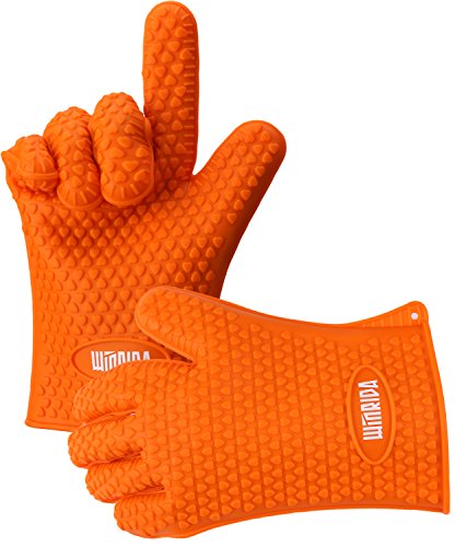 Winrida Silicone Glovesheat Resistant Silicone Oven Mitts Bbq Gloves For Cooking Baking Barbecue Potholder