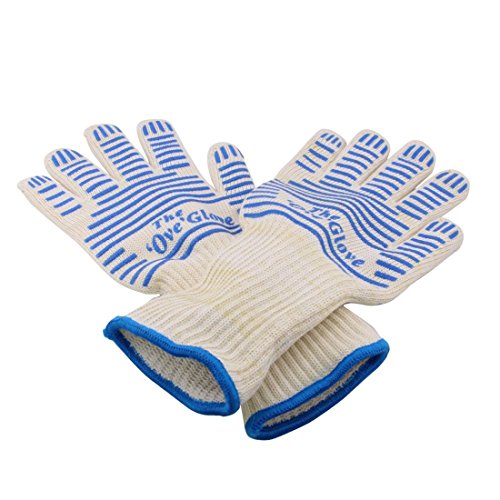 BBQ Grill Gloves Oven Gloves Heat Resistant Cooking Gloves BBQ Gloves  Oven Mitts for Barbeque Grilling Frying Baking Smoking Potholder Leedemore Set of 2 Blue