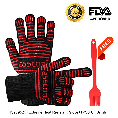Bbq Glovesasscom Bbq Grilling Cooking Gloves 932degf Extreme Heat Resistant Oven Mitts-14 Long For Extra Forearm