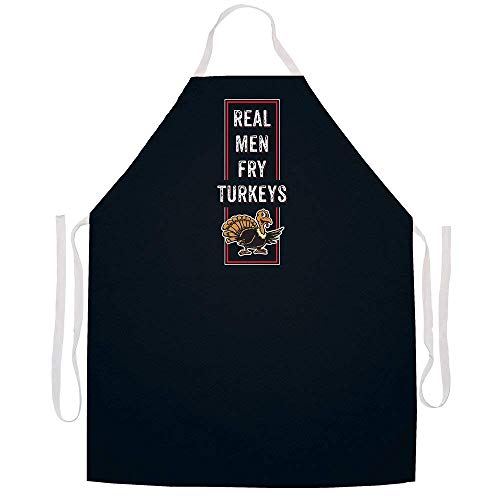 Ashasds Real Men Fry Turkeys Apron Black