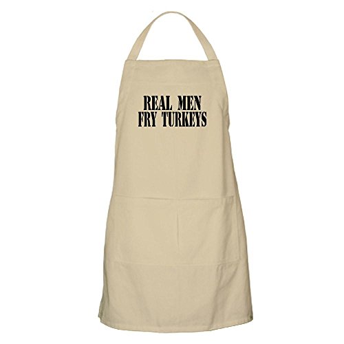 CafePress Real Men Fry Turkeys BBQ Apron Kitchen Apron with Pockets Grilling Apron Baking Apron