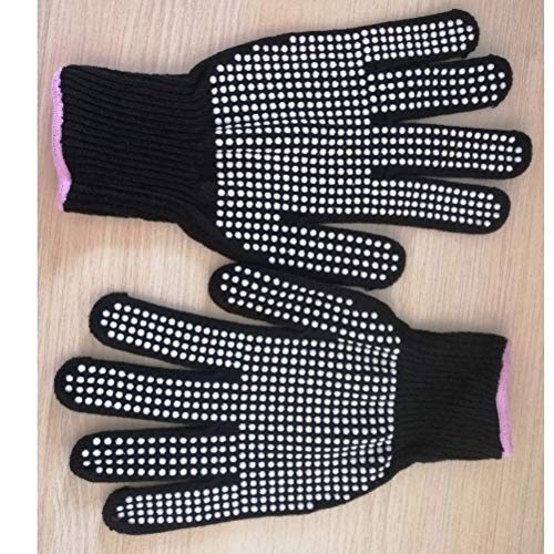 Lurrose Heat-Resistant Gloves BBQ Grill Gloves Cooking Mitten for Hairdressing Barbecue Grill Fry Turkey Pot Holder Oven Baking Black