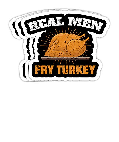 goldbabytee Men Fry Turkeys Funny Thanksgiving Day Tee for Men- 4x3 Vinyl Stickers Laptop Decal Water Bottle Sticker Set of 3