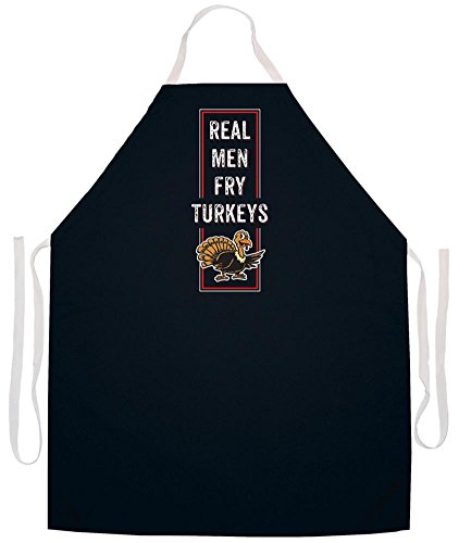 nmvksn Real Men Fry Turkeys Adjustable KitchenGrill Apron-Black