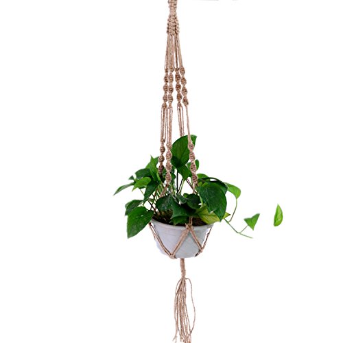 Plant Hanger Tesman Plant Hanger Macrame Jute For Indoor And Outdoor Ceiling Deck Balcony Round And Square Pots