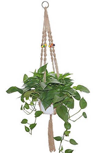 Swity Home 3 Pack Plant Hanger Rope Plant Hanger for Indoor Outdoor Balcony Patio Deck Ceiling Pots Set of 3