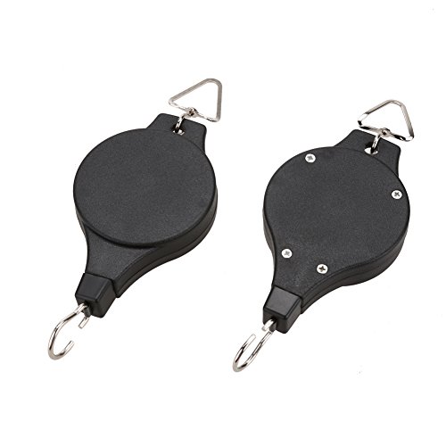 Whitelotous 2 X Retractable Pulley Hanging Basket Pull Down Hanger Garden Baskets Pot