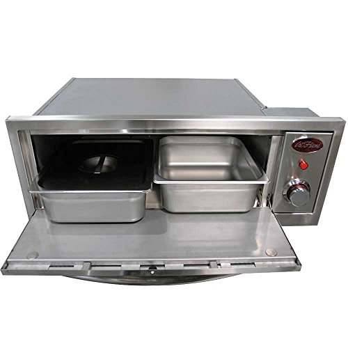 Cal Flame BBQ14967E Oven 110V 2 in 1Includes Pizza Brick Two SS with Cover Serving pan and Rack