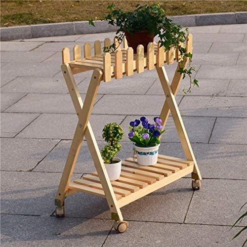 DALEYS Outdoor Decorative Flower Stand Solid Wood Shelf Multi-Layer Indoor and Outdoor Floor-Standing Pan Rack Balcony Folding Frame Corner Finishing Rack Storage Display Stand