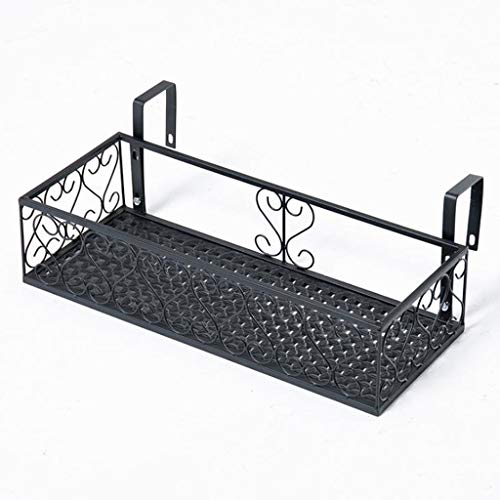 Pot Pan Racks Metal Railing Hanging Flower Stand Wrought Iron Mesh Storage Display Rack for Balcony Outdoor Size  50cm