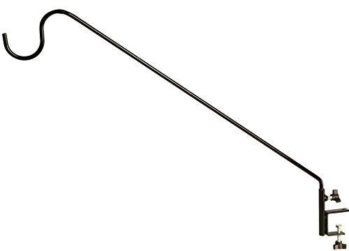 Ashman 12MM Black Deck Hook Made of Premium Metal Super Strong with 38-Inch Length and ideal for Bird Feeders Plant Hangers Coconut Shell Hanging Baskets Lanterns and Wind Chimes and more
