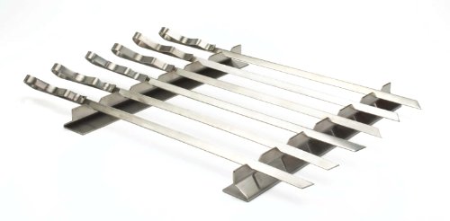 Best Of Barbecue Stainless Steel Kabob Rack Set With Six 17” Skewers - Sr8816