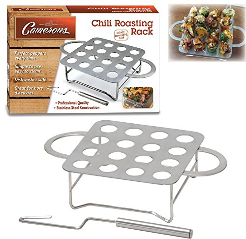 Chili Pepper Rack - Stainless Steel Jalapeno Chile Pepper Roaster With Seeder And Recipes