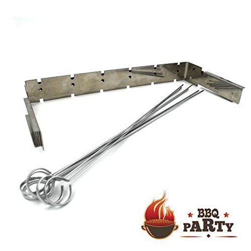 The Ultimate Barbecue Skewers And Rack Set Six Stainless Steel Bbq Shish Kabob Set Kabob Skewers For Meat Chicken