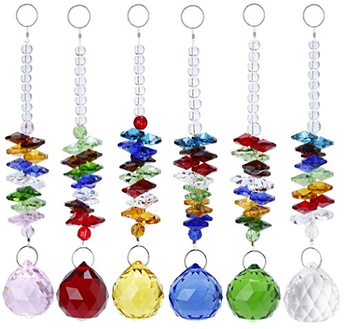 Aiskaer 1.2 Inch Colorful Crystal Ball Pendant Chandelier Decor Hanging Prism Ornaments,chandelier Crystals Ball