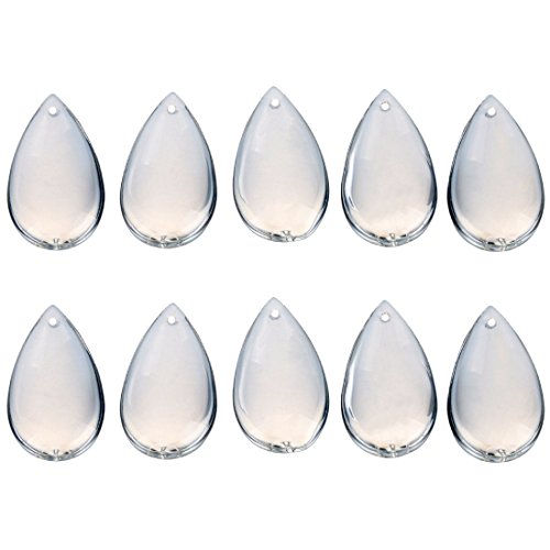 H&ampd Clear Hanging Glass Chandelier Crystals Teardrop Prisms Ceiling Lamp Diy Parts 50mm10pcs
