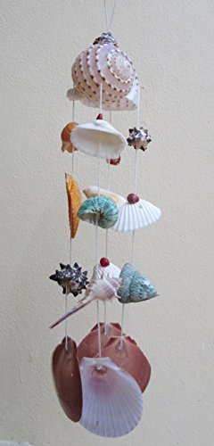 WIND CHIMES MIX SEA SHELL HANGING CHANDELIER DECOR BEACH 14 INCH 1 PC
