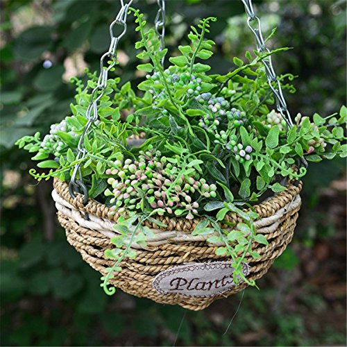 Kingbuy Hanging Flower Plant Indoor Outdoor Basket Planter Holder Growers Hanging Basket Planter with Chain Flower Plant Pot Home Garden Balcony Decoration-1pcs small