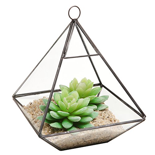 Hanging Clear Glass Prism Air Plant Terrarium  Tabletop Succulent Planter  Tea Light Candle Holder