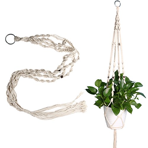 WinnerEco Macrame Plant Hanger Flower Pot Holder Indoor Outdoor Hanging Planter Basket 115CM