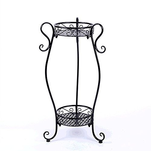 Garbagemall Plant Stands Iron Stands Plant Shelves Balcony Indoor Living Room 2 Flower Pots Shelf Unit Shelves for PlantsS