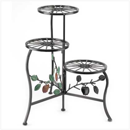 Giftsamp Decor Country Apple Plant Stand Shelf Holds 3-flower Pot