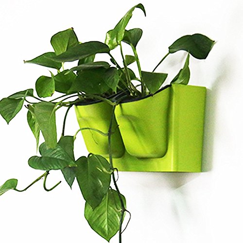 Mkono Self Watering Wall Hanging Pots Modular Plastic Planter Green