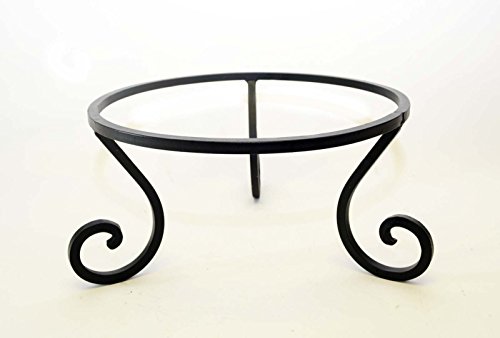 Wrought Iron Pot Stand-8 Inches Tall X 16 Inches Inside Diameter Of The Ring Half Inch Thick Square Iron Painted
