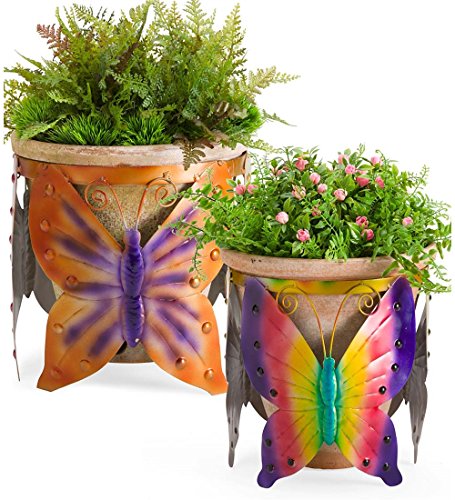 Butterfly Potted Plant Holders Set of 2