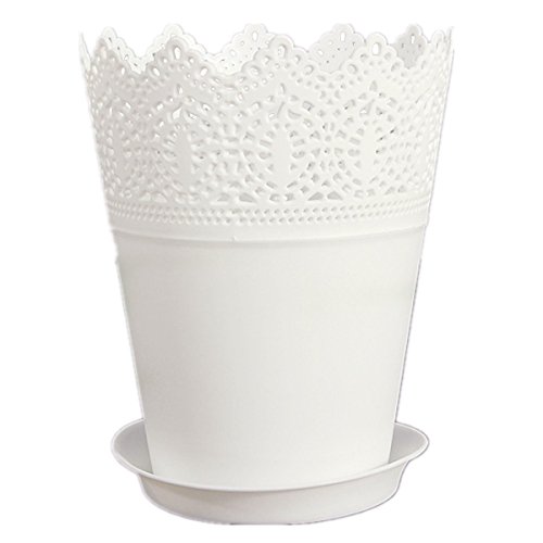 TOOGOORCrown Lace Flower Plant Pot Planter Holder Decor White