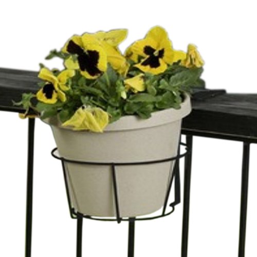 Panacea 89049 Ring Over The Deck Adjustable Flower Pot Holder Black 8-inch