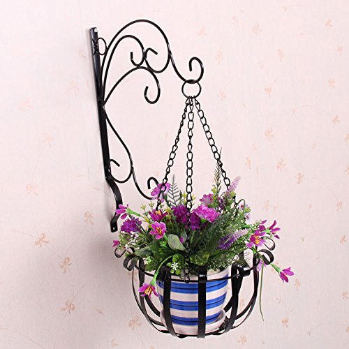 Scrollwork Design Large 3 Leg Arms Metal Wall Mounted Hanging Plant Flower Planter Pot Decorative Plants Hanging