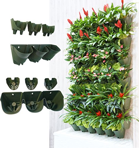 Worth Self Watering Vertical Wall Planter Flowerpothanging Plant Pots W 3-pockets And 3pc Filter Layerperfect
