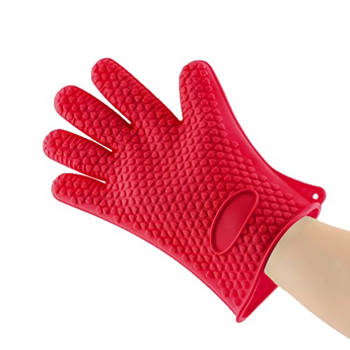 1pcs Heat Resistant Silicone Glove Cooking Baking BBQ Oven Pot Holder Mitt Kitchen Red Hot Search
