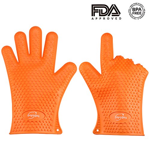 Bbq Grilling Gloves Papayay Silicone Heat Resistant Oven Mitts Gloves For Cooking Baking Smokingamp Potholder