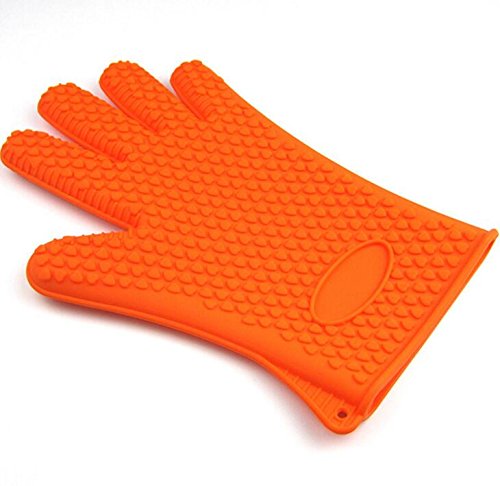 LingStar Heat Resistant Silicone Glove Cooking Baking BBQ Oven Pot Holder Orange