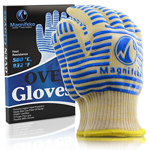 Magnifeko Pair Ove Bbq Glove Oven Grilling Gloves Pot Holders And Oven Mitts