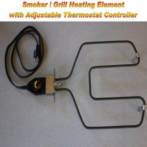 Universal Replacement Electric Smoker and Grill Heating Element with Adjustable Thermostat ControllerNEW 1500 Watts Higher Heat