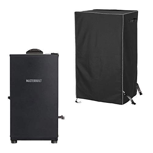 MrYou Waterproof Smoker Cover 30 inchBlack Shading MaterialAll Weather Protection fits for MasterbuiltChar-Broil and MoreW18D17H33inch