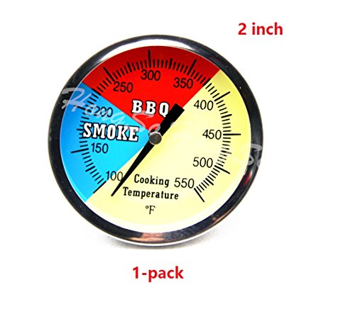 Hongso 1-pack 2 550F BBQ CHARCOAL GRILL PIT WOOD SMOKER TEMP GAUGE THERMOMETER 25 STEM SS RWB