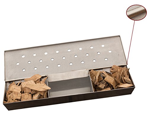 V Shaped Smoker Box Large - 25 Thicker Stainless Steelamp Removable Water Reservoir - Wood Chips For Smoking Meat