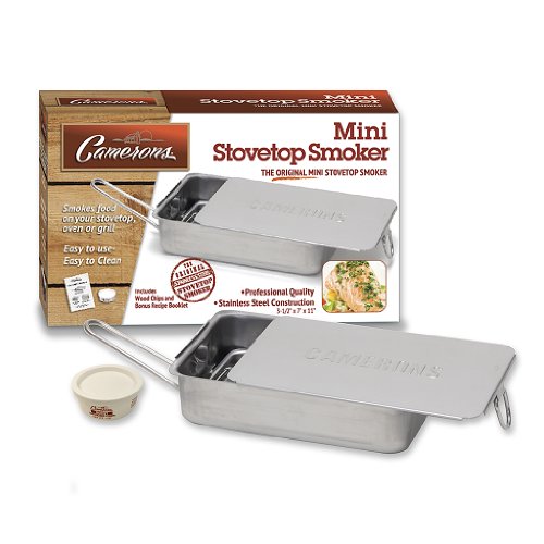 Stovetop Smoker - The Original Camerons Gourmet Mini Stainless Steel Smoker With Wood Chips - Works Over Any Heat