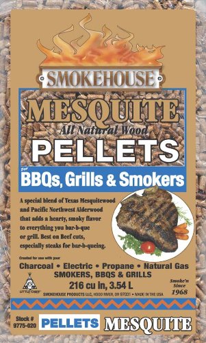 Smokehouse Products 9775-020-0000 5-pound Bag All Natural Mesquite Flavored Wood Pellets, Bulk