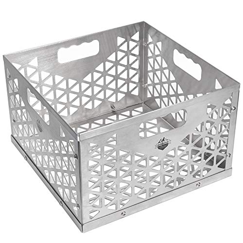 SHINESTAR Charcoal Basket Firebox Basket for Oklahoma Joes Smoker Highland BBQ Smoker Accessories for Most Offset Smoker Grill Stainless Steel Charcoal Box - 12 W x 12 D x 75 H