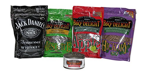 Bbqrs Delight Wood Smoking Pellets Deluxe Super Smoker Gift Set - 1 Lb Bags -